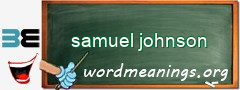 WordMeaning blackboard for samuel johnson